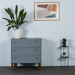 Комод серый из массива бука с 3-мя ящиками Wenge Light варинант исполнения - 5 | Loft Concept в Волгограде