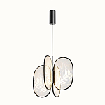 Люстра с гравировкой на акриловых плафонах Gravyura Black D 50 см варинант исполнения - 2 | Loft Concept в Волгограде