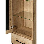 Шкаф-витрина в стиле лофт с чёрной стеклянной дверью Urban Style Space варинант исполнения - 3 | Loft Concept в Волгограде