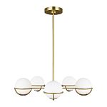 Люстра с 5-ю белыми шарообразными плафонами в сферические каркасах Feiss варинант исполнения - 2 | Loft Concept в Волгограде