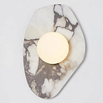 Бра с каменным основанием и плафоном из стекла в форме шара Shaw Marble Lighting варинант исполнения - 1 | Loft Concept в Волгограде