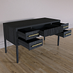 Большой Рабочий стол Primo с 5 выдвижными ящиками Черный дуб варинант исполнения - 8 | Loft Concept в Волгограде