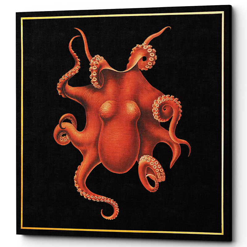 Постер Octopus Poster Черный Красный в Волгограде | Loft Concept 