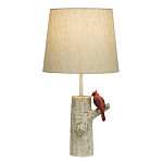 Настольная лампа с тканевым абажуром и основанием в виде птицы на дереве Simurq варинант исполнения - 1 | Loft Concept в Волгограде