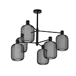 Люстра потолочная с абажурами из металлической сетки Loft Grid Pendant Gold варинант исполнения - 5 | Loft Concept в Волгограде