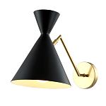 Бра черного цвета с конусообразным плафоном на золотом основании Loft Metal варинант исполнения - 2 | Loft Concept в Волгограде
