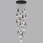 Люстра каскадная с 24-мя рельефными прозрачными плафонами в форме лепестков Glass Pod  варинант исполнения - 5 | Loft Concept в Волгограде