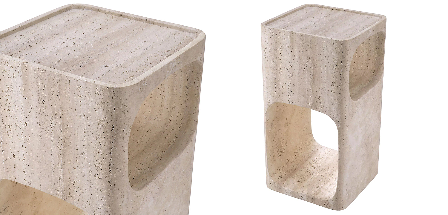 Приставной стол Eichholtz Side Table Adler Travertine Приставной стол Eichholtz Side Table Adler Travertine - Loft-Concept в Волгограде