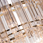 Люстра подвесная круглая с прозрачными хрустальными трубками и золотистым каркасом Диаметр 60 см Hexagon Tube Light варинант исполнения - 3 | Loft Concept в Волгограде