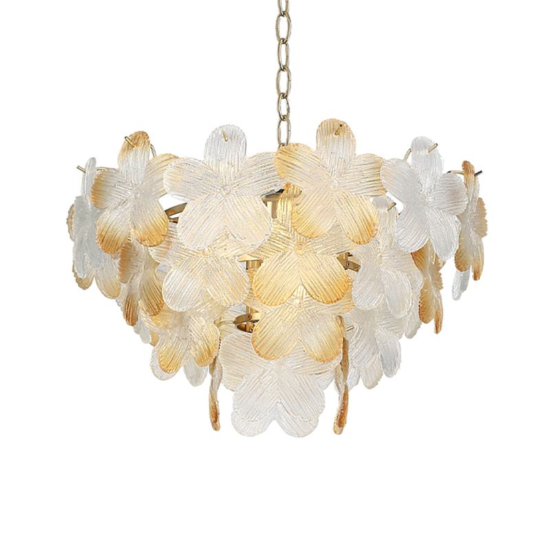 Люстра конусообразная с цветочными мотивами Light Floral Glow Прозрачный Янтарный Золотой в Волгограде | Loft Concept 
