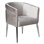 Стул серый велюровый со стеганной спинкой Focus on Convenience варинант исполнения - 1 | Loft Concept в Волгограде