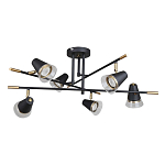 Потолочный светильник с конусообразными плафонами с контрастным сочетанием бронзы и глубоким черным цветом Aurika варинант исполнения - 2 | Loft Concept в Волгограде