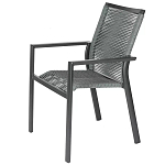 Стул темно-серый с высокой плетеной спинкой и сиденьем Braided Strength варинант исполнения - 6 | Loft Concept в Волгограде