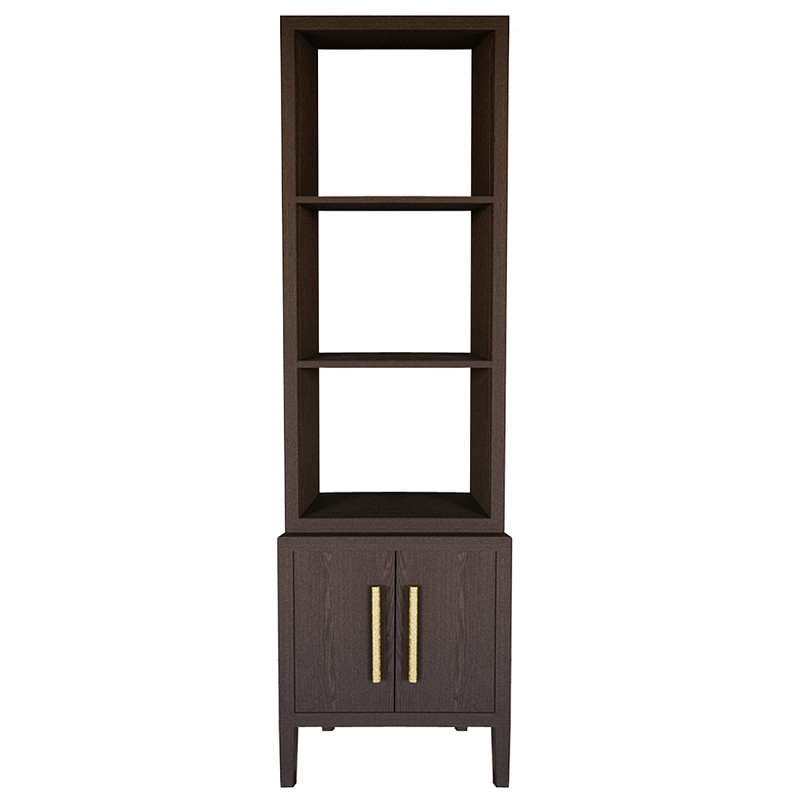 Этажерка Primo с тумбой шпон темный орех Темный дуб Золотой в Волгограде | Loft Concept 