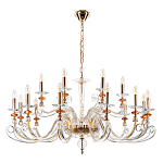 Люстра с 18-ю лампочками и изогнутыми прозрачными элементами из стекла Twisted Glass Candles Chandelier варинант исполнения - 2 | Loft Concept в Волгограде