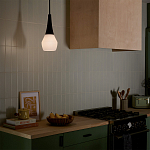 Подвесной светильник каплевидной формы с комбинированным плафоном из стали и белого матового стекла Kichler варинант исполнения - 9 | Loft Concept в Волгограде