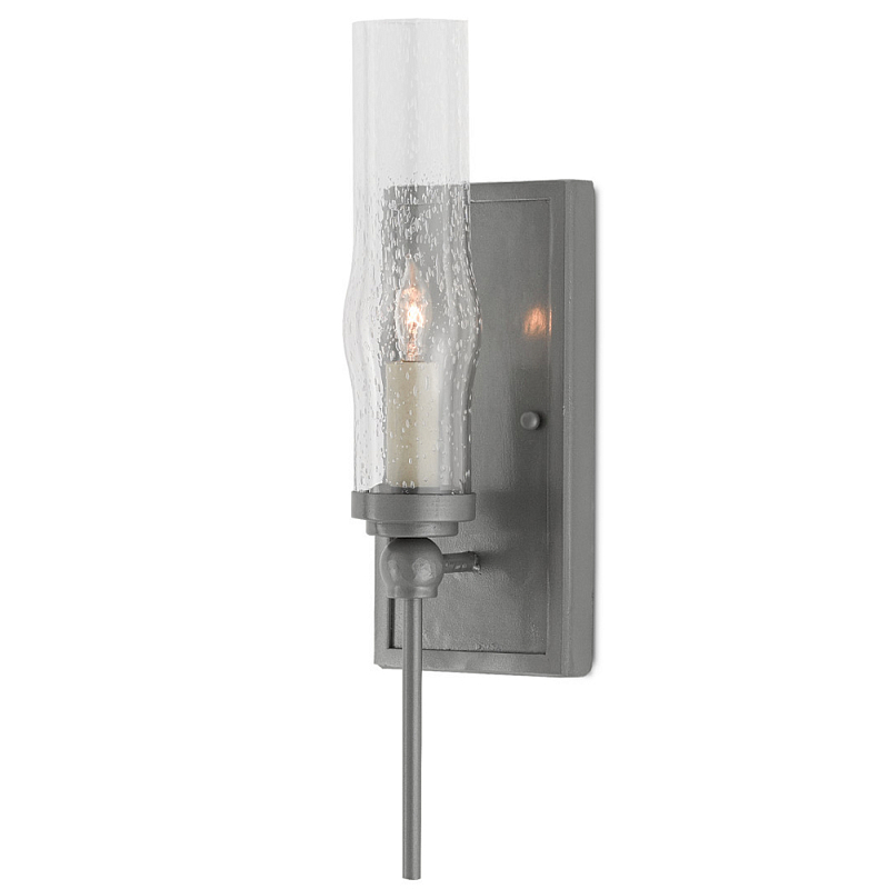 Бра с прозрачным плафоном на сером каркасе Elegant Gray Lamp Серый Прозрачный Бра с прозрачным плафоном на сером каркасе Elegant Gray Lamp Серый Прозрачный в Волгограде | Loft Concept