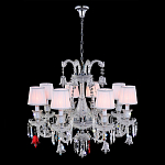 Люстра с 8-ю белыми текстильными абажурами и хрустальными подвесками Lustre Reverie варинант исполнения - 2 | Loft Concept в Волгограде