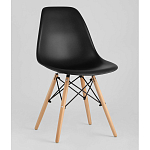Пластиковый стул на ножках из массива бука Eames Black варинант исполнения - 1 | Loft Concept в Волгограде