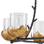 Люстра с прозрачными стеклянными абажурами и каркасом в виде черных веток Blooming Flower варинант исполнения - 1 | Loft Concept в Волгограде