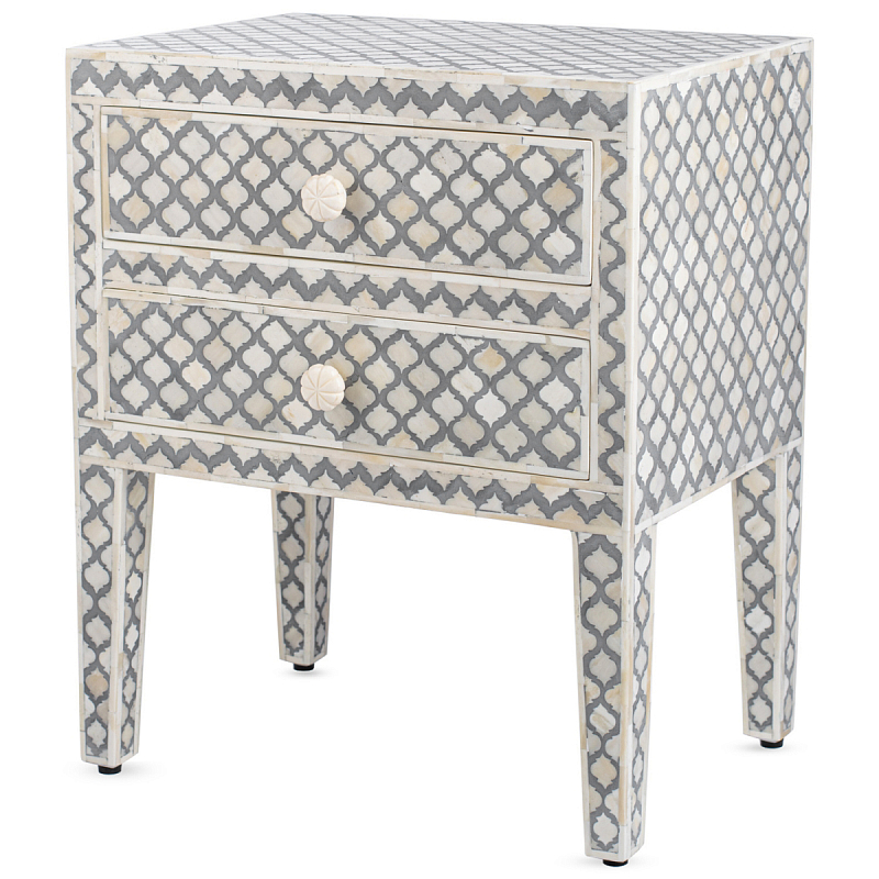 Тумба BEDSIDE CABINET 2 DRAWER Серый ivory ( слоновая кость ) Тумба BEDSIDE CABINET 2 DRAWER Серый ivory ( слоновая кость ) в Волгограде | Loft Concept