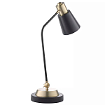 Настольная лампа с наклонным корпусом и подвижным плафоном в сочетании золотистого и чёрного цвета Work Surface Light варинант исполнения - 3 | Loft Concept в Волгограде