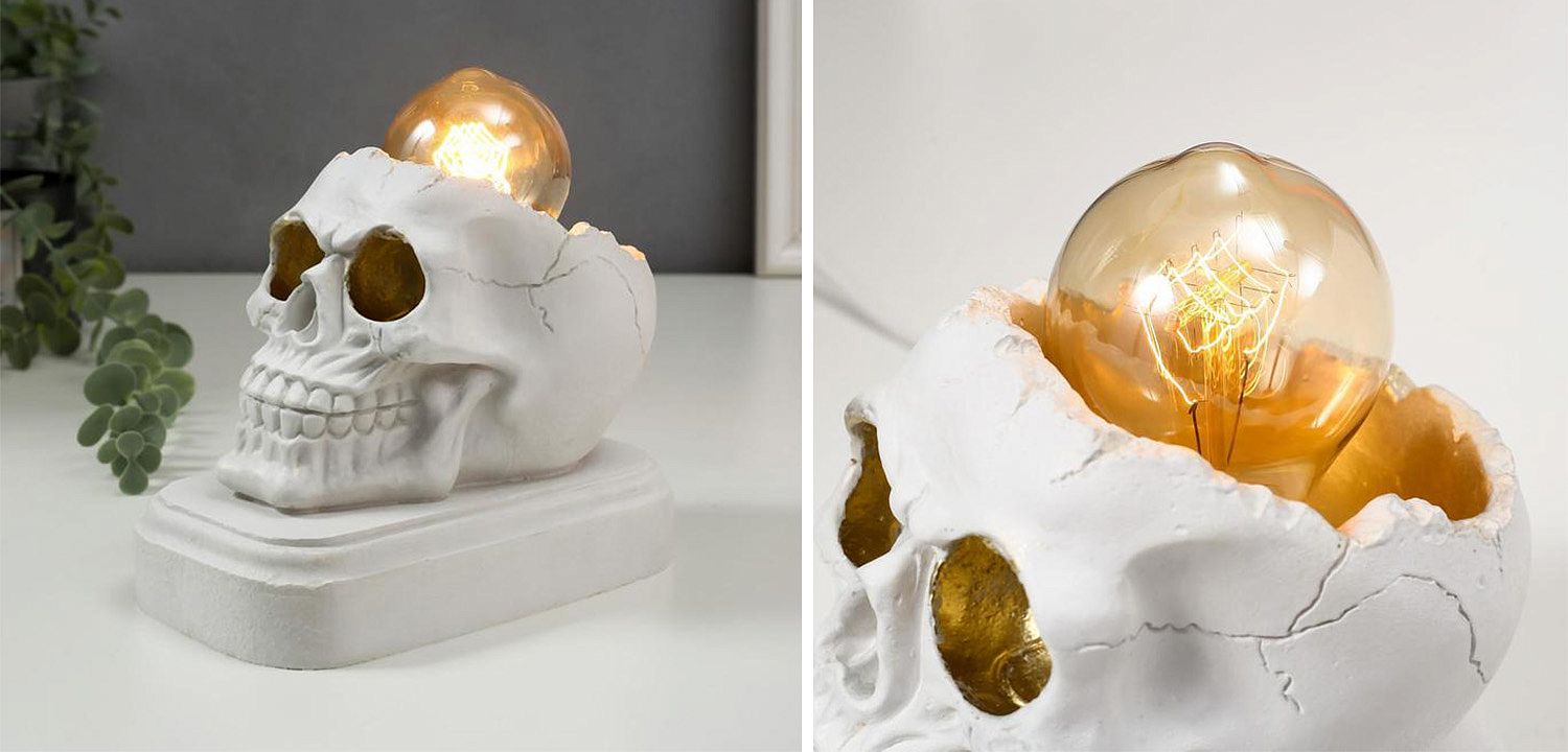Настольная лампа White Skull Table Lamp Настольная лампа White Skull Table Lamp - Loft-Concept в Волгограде