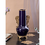 Ваза темно-синяя фарфоровая с бронзовыми ручками и ножками Eden Garden варинант исполнения - 4 | Loft Concept в Волгограде