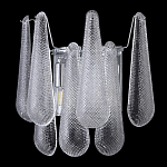 Бра с подвесками из рифленного стекла в форме капель на основании цвета хром Textured Glass варинант исполнения - 4 | Loft Concept в Волгограде