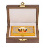 Визитница карманная металлическая с гравюрой Герба России в подарочной коробке Gold Metal Business Card Holders варинант исполнения - 3 | Loft Concept в Волгограде