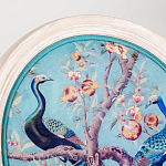 Барный стул из массива бука с изображением птиц и цветов Turquoise Beige Chinoiserie Garden Chair варинант исполнения - 4 | Loft Concept в Волгограде