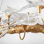 Люстра подвесная с прозрачными стеклянными птичками на ветвях Диаметр 80 см Serip Voa варинант исполнения - 9 | Loft Concept в Волгограде