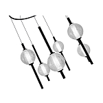 Люстра светодиодная с 6-ю сферическими стеклянными плафонами Splatter варинант исполнения - 4 | Loft Concept в Волгограде