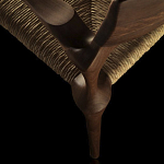 Стул из Ореха с плетеным сидением Kronos Dining Chair Brown варинант исполнения - 4 | Loft Concept в Волгограде