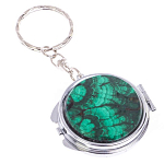 Зеркало брелок карманное двухстороннее из натурального камня Малахит Stone Mirrors варинант исполнения - 4 | Loft Concept в Волгограде