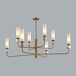 Люстра на штанге с 8-ю цилиндрическими матовыми плафонами и шарами из камня Orb Essence варинант исполнения - 2 | Loft Concept в Волгограде