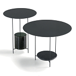 Дизайнерский круглый кофейный стол из металла с мраморным декором PANNA COTTA Coffee Table варинант исполнения - 8 | Loft Concept в Волгограде