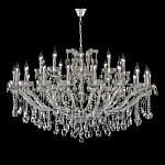 Люстра подвесная двухъярусная с 30-ю лампочками и прозрачными хрустальными подвесками на хромированном основании Crystal lamps варинант исполнения - 2 | Loft Concept в Волгограде