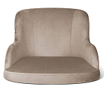 Барный стул со спинкой и подлокотниками на 4-х деревянных ножках Бежевый Велюр Ava Charm варинант исполнения - 2 | Loft Concept в Волгограде