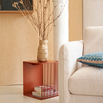 Оранжевый приставной стол из металла Lattice варинант исполнения - 7 | Loft Concept в Волгограде