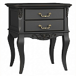 Тумба прикроватная черная из массива бука в стиле прованс Black Provence варинант исполнения - 3 | Loft Concept в Волгограде