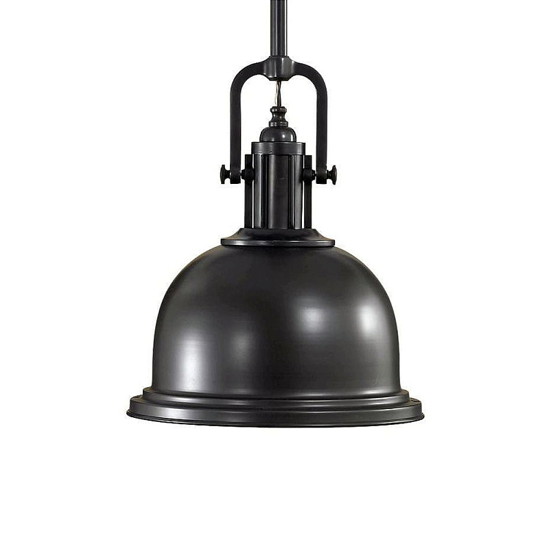 Подвесной светильник в индустриальном стиле с черным металлическим купольным плафоном Feiss Черный в Волгограде | Loft Concept 