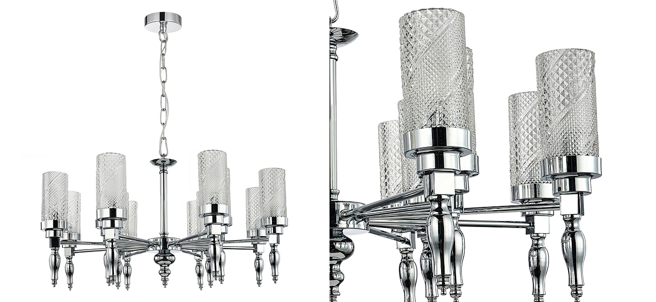 Люстра цвета хром Balusters D70 см Люстра цвета хром Balusters D70 см - Loft-Concept в Волгограде