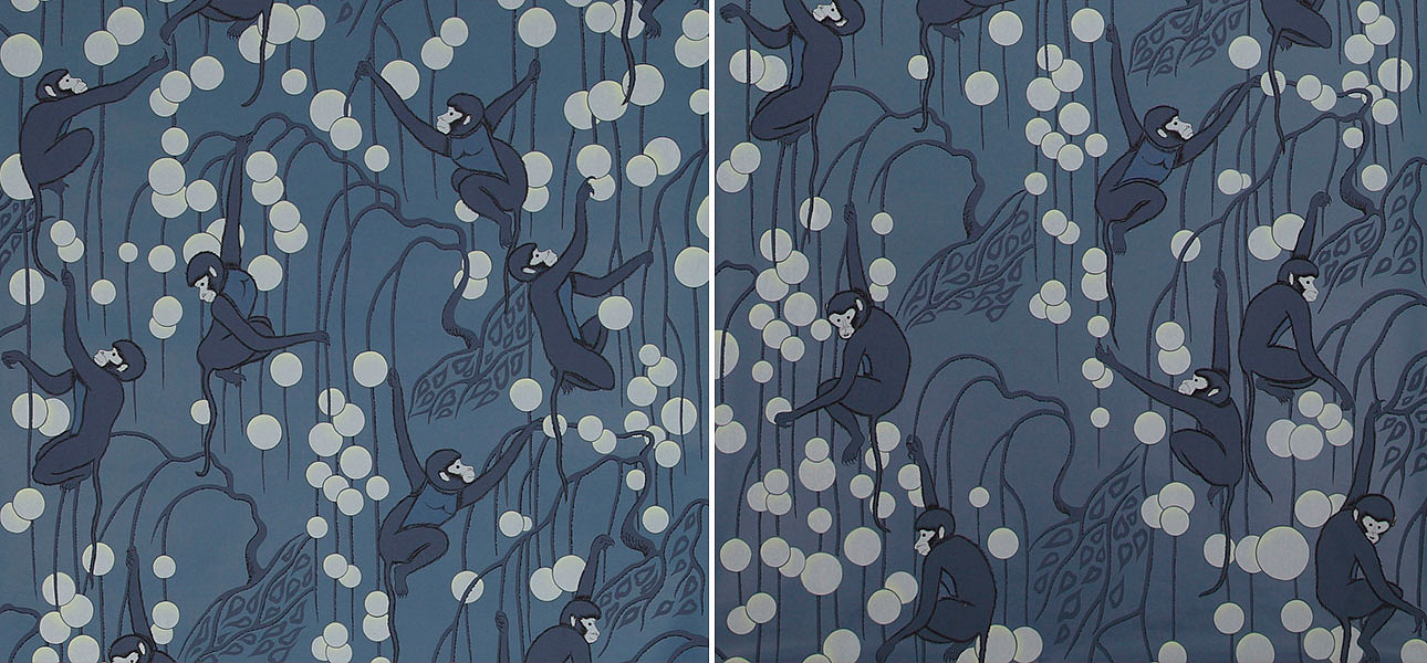 Обои ручная роспись Deco Monkeys Parisian Blue on dyed paper Обои ручная роспись Deco Monkeys Parisian Blue on dyed paper - Loft-Concept в Волгограде