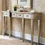 Консоль зеркальная в цвете шампань с 3-мя ящиками Hyaloid варинант исполнения - 1 | Loft Concept в Волгограде