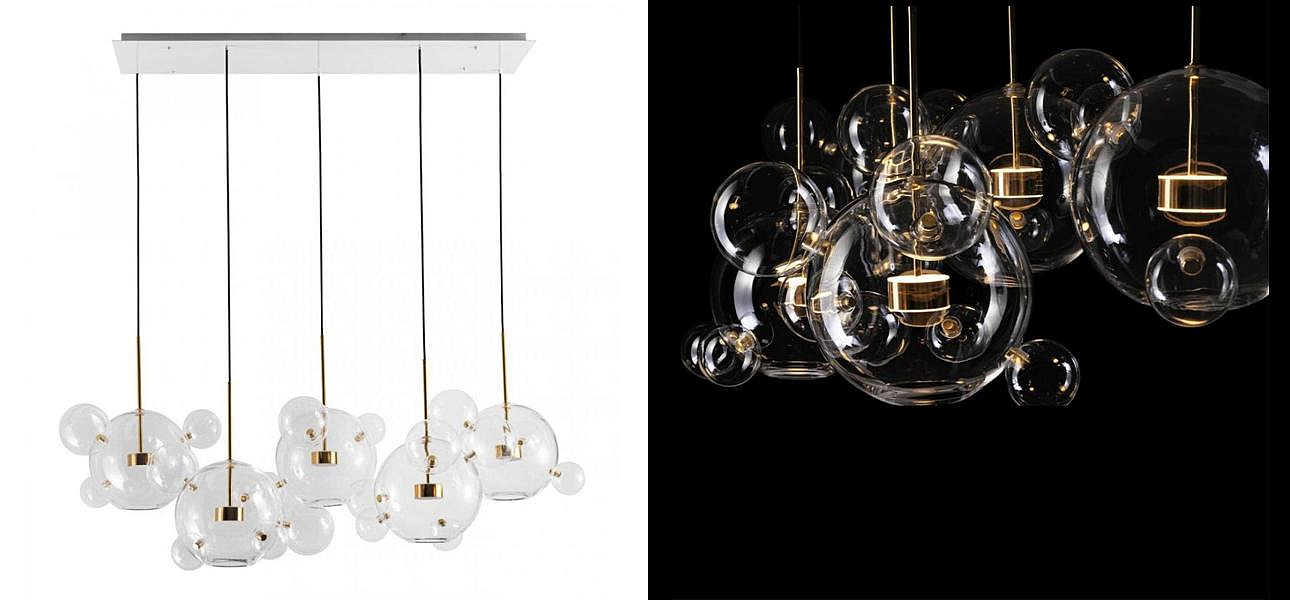 Линейный Светодиодный Светильник Giopato & Coombes Bubble Chandelier Linear Circle 5 плафонов Линейный Светодиодный Светильник Giopato & Coombes Bubble Chandelier Linear Circle 5 плафонов - Loft-Concept в Волгограде