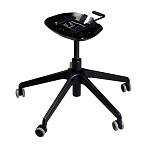 Стул с мягкой синей обивкой из велюра и подъемно-поворотным механизмом на черных колесиках Harper Blue варинант исполнения - 4 | Loft Concept в Волгограде