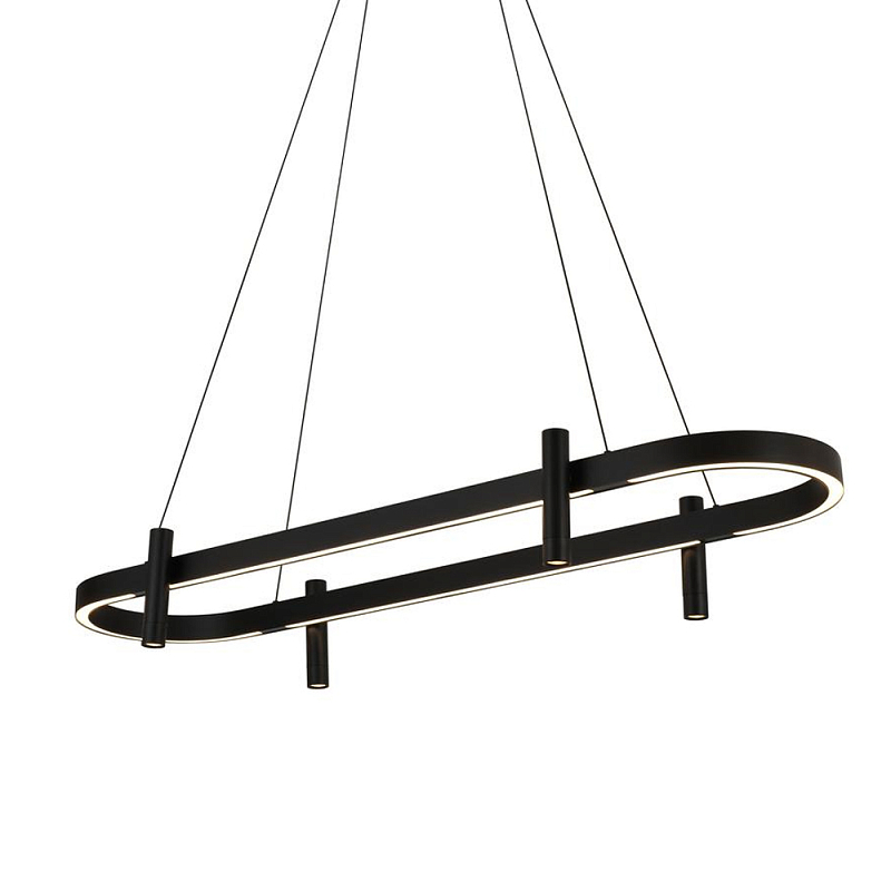 Люстра подвесная овальная черная Black Light Fixtures Черный Люстра подвесная овальная черная Black Light Fixtures Черный в Волгограде | Loft Concept