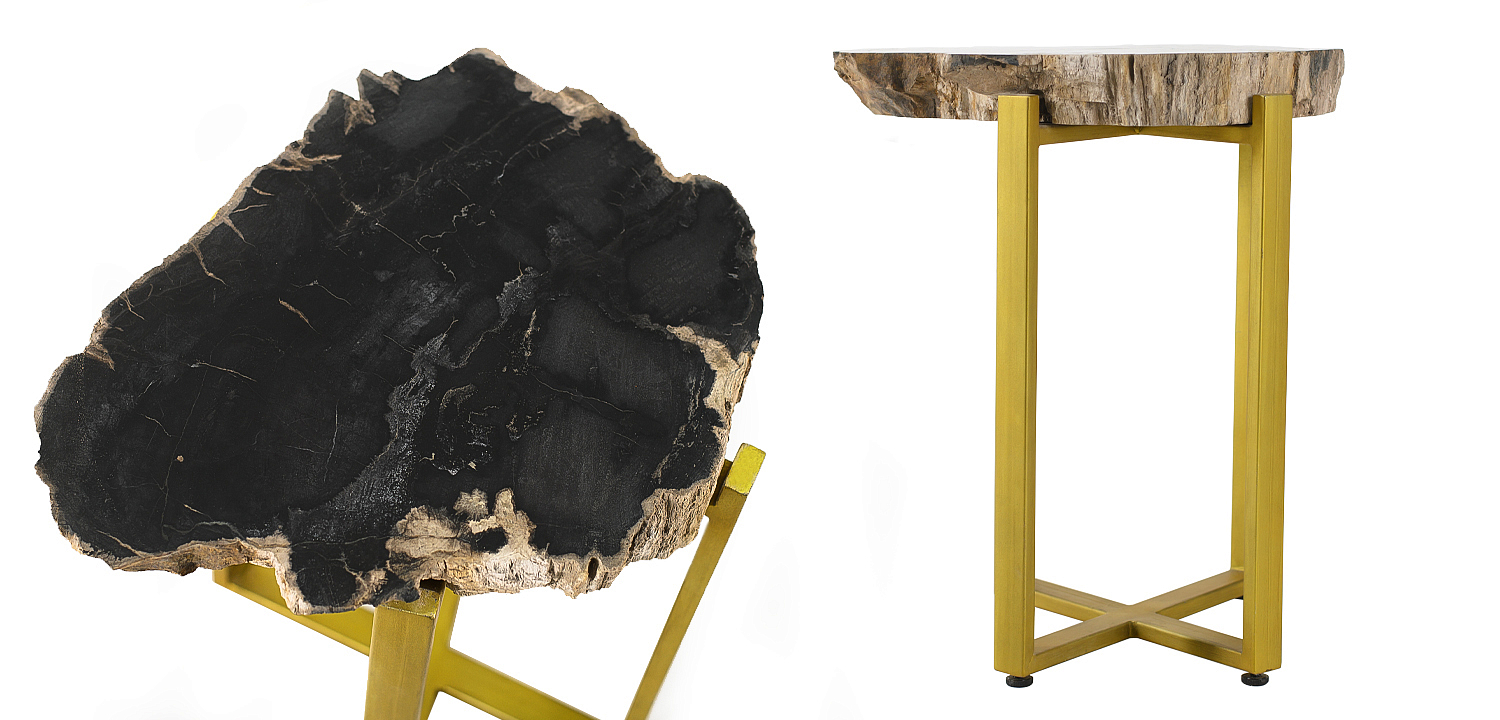 PETRIFIED WOOD COFFEETABLE GOLD S Окаменелое дерево PETRIFIED WOOD COFFEETABLE GOLD S Окаменелое дерево - Loft-Concept в Волгограде