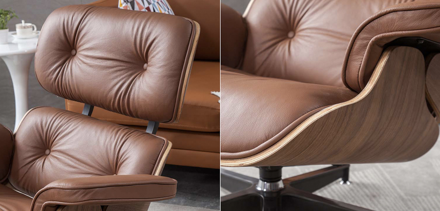 Кресло Eames Lounge Chair & Ottoman light brown Кресло Eames Lounge Chair & Ottoman light brown - Loft-Concept в Волгограде
